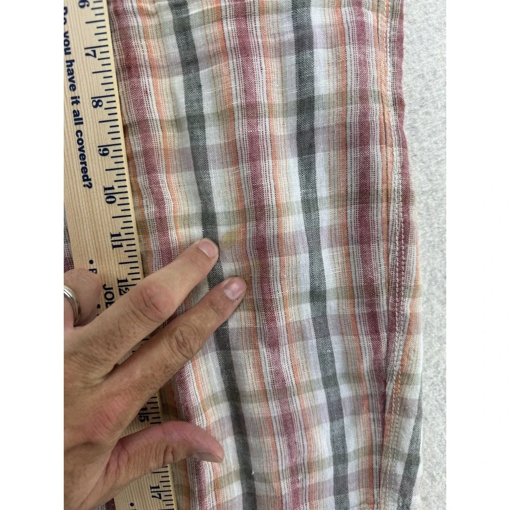 Tommy‎ Bahama Mens 100% Linen Chino Shorts Tag 36 Actual Size 38 Tropical Plaid